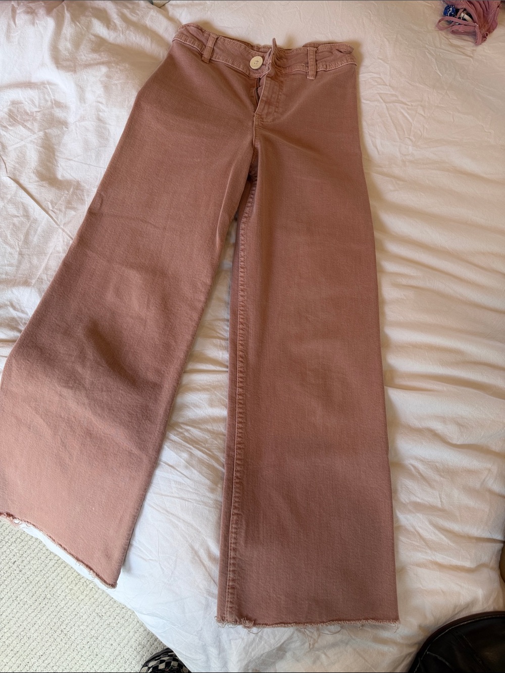 Zara Rose-Tone Wide-Leg Jeans
